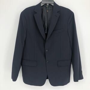 SOFT CLOTH Men's Suit Jacket 40 Solid Navy Notch Lapel Blazer Sport Coat